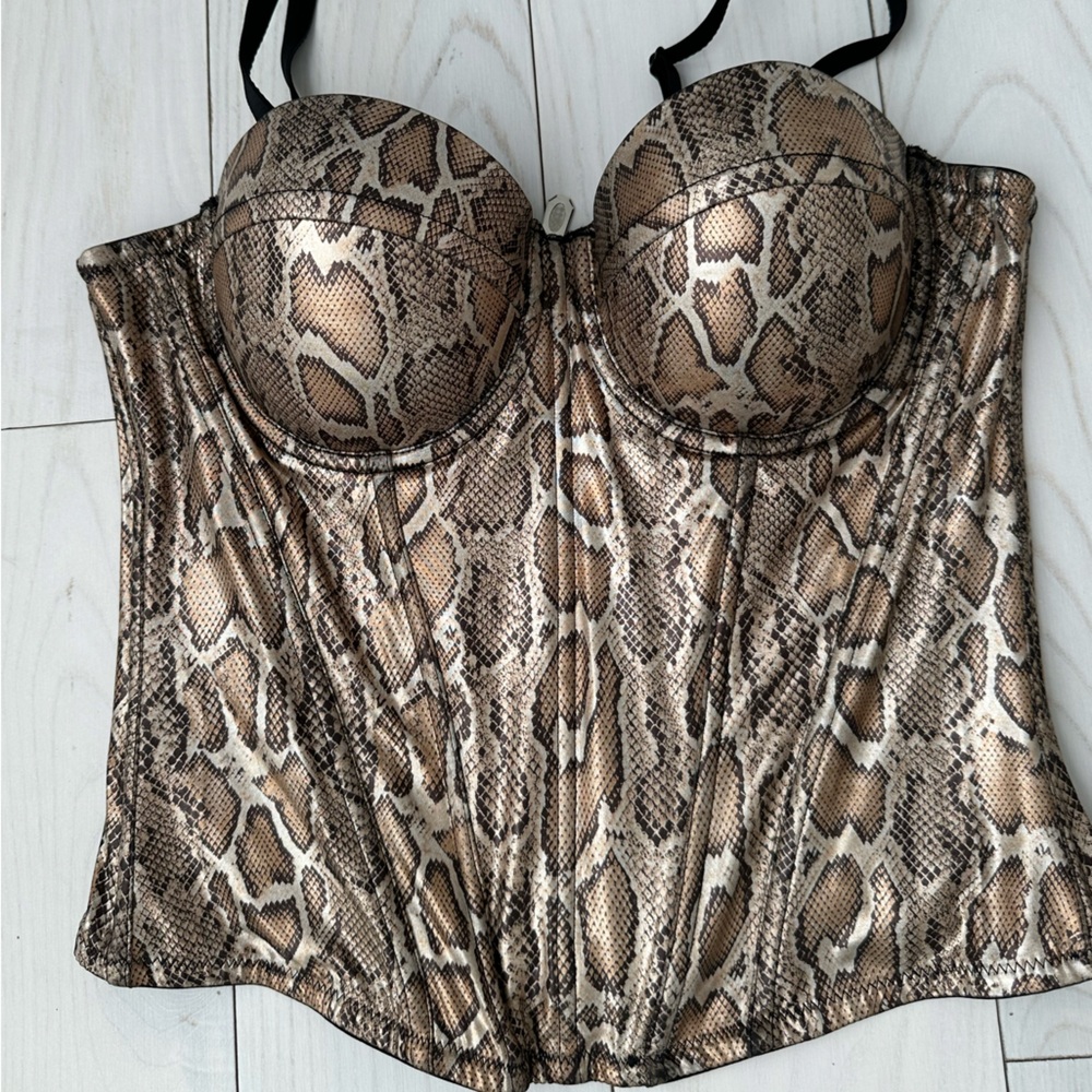 Snake Print Bustier Tank Top